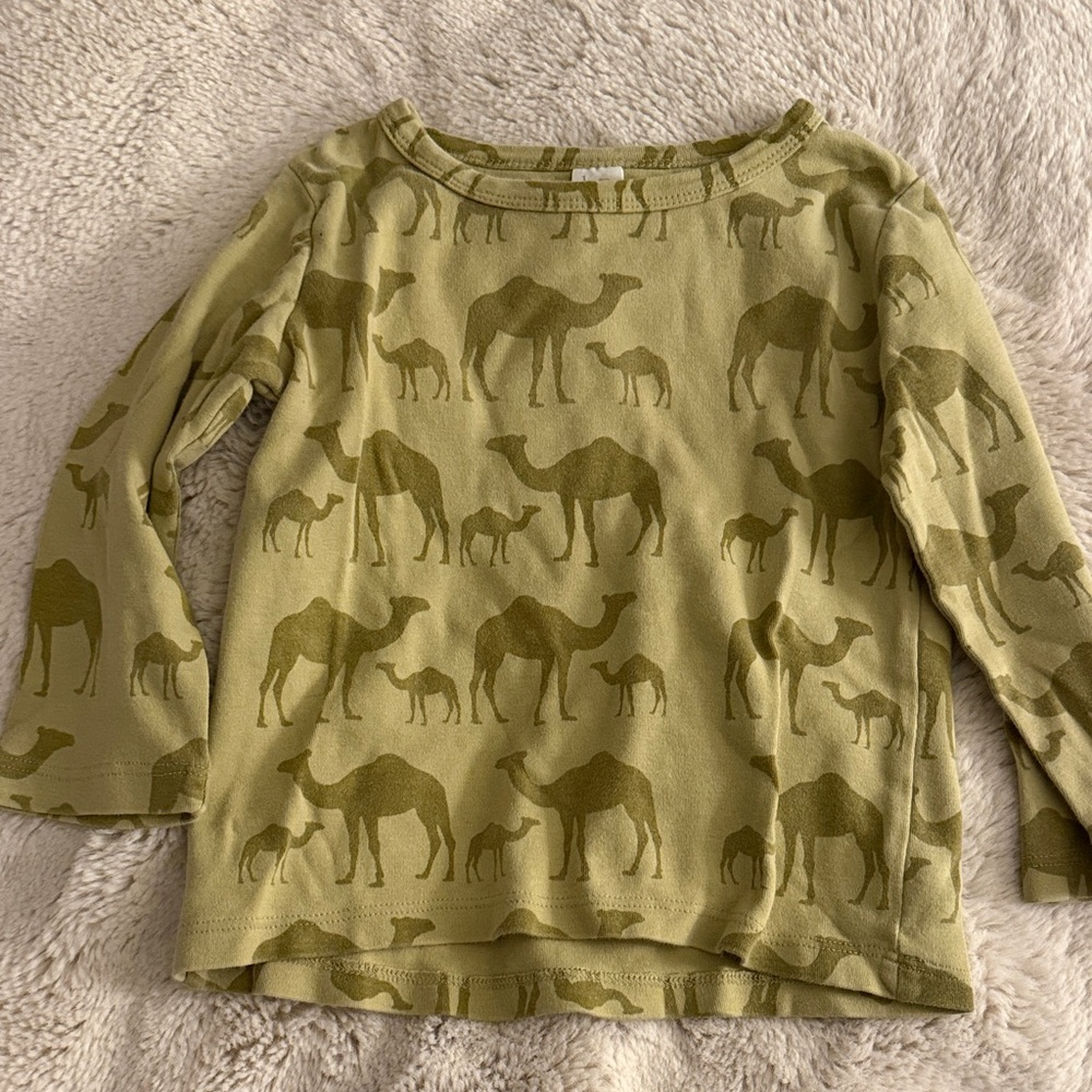 Kate Quinn Kids Camel Print Long Sleeve Shirt